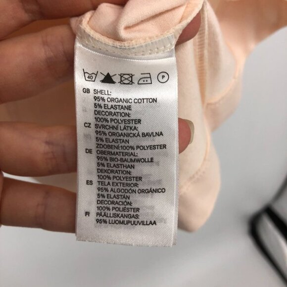 H&M NWT paste pink The Garden Collection bodycon mini dress puffy floral sleeves - Picture 6 of 15